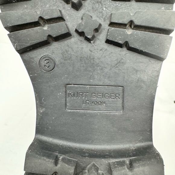 Kurt Geiger Girls Black Patent Leather Birdie Combat Boots Rainbow Accent Size 3 - Picture 12 of 12